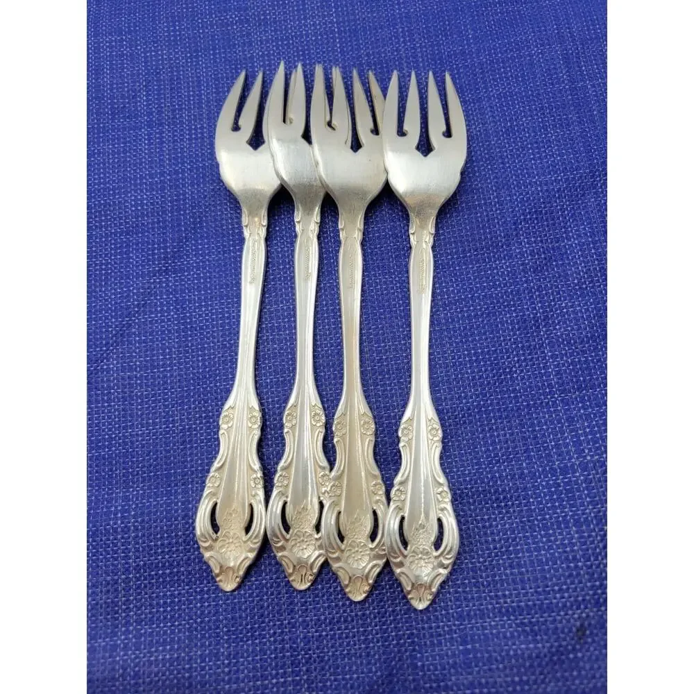 Oneida Community SILVER ARTISTRY Set 4 Salad Fork Silverplate Flatware VTG